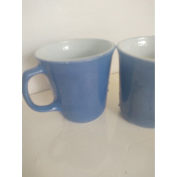 Vintage Pyrex USA Microwave Safe Blue Coffee Mugs Set of 2 - Picture 9 of 9